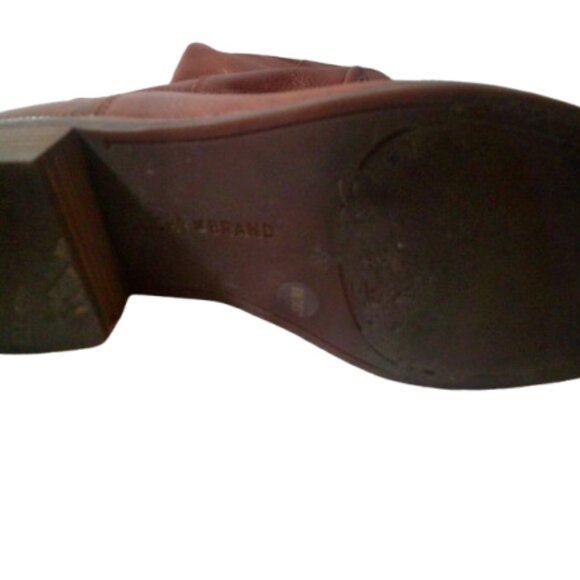 Leather Boots Tall Leather Boots w/ Wood Sole, Size 8/ 38-1/2 Brown Lucky Brand - Picture 6 of 11